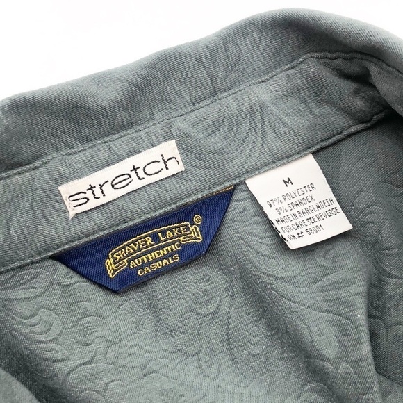 Shaver Lake crocodile green long sleeve button down shirt - Picture 3 of 5